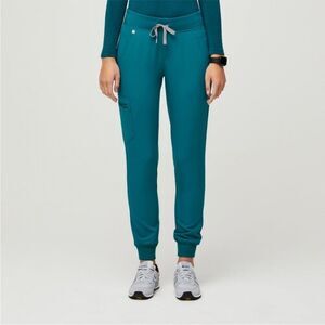 NWT Figs High Waisted Zamora Jogger Scrub Pants Tall Pacific Blue Size XS